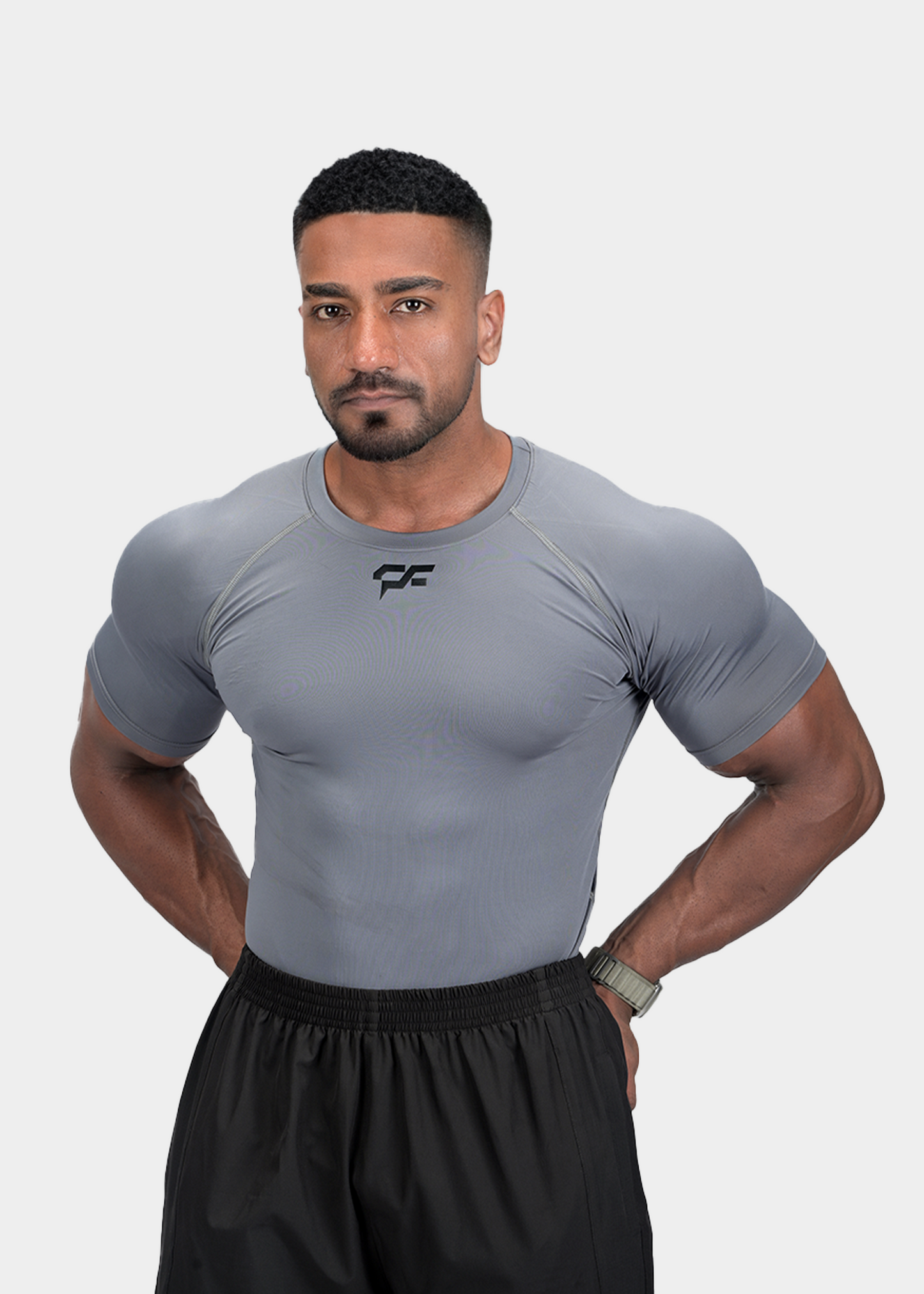 SHORT SLEEVE COMPRESSION - DARK GREY