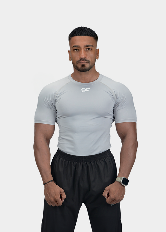 SHORT SLEEVE COMPRESSION - LIGHT GREY